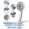 10 Setting Handheld Shower Head, High Pressure Shower Head with Filter, Silver